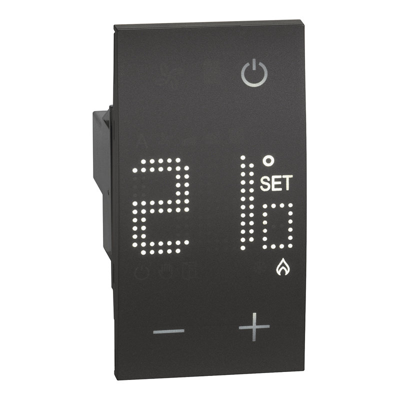 [BTI-BTKG4441] Bticino BTKG4441 - Thermostat électronique avec écran rétro-éclairé Living Now 2 modules - noir