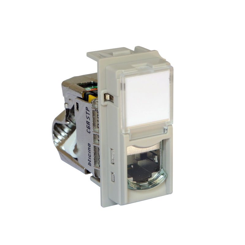 [BTI-BTKM4279C6AS] Bticino BTKM4279C6AS - Prise RJ45 blindée cat.6A STP Living Now 1 module - sable