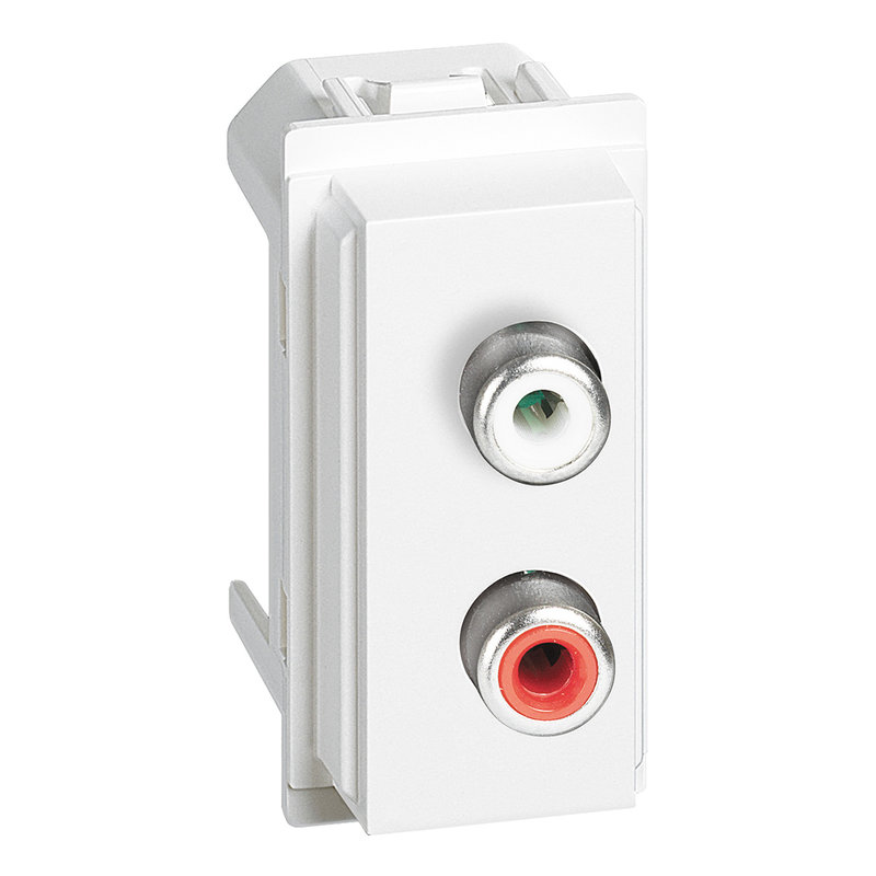 [BTI-BTKW4269R] Bticino BTKW4269R - Prise double RCA Living Now 1 module - blanc