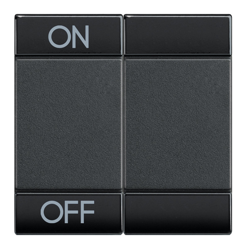 [BTI-L4911M2AGN] Bticino L4911M2AGN - Manette Livinglight symbole ON et OFF 2 modules - anthracite