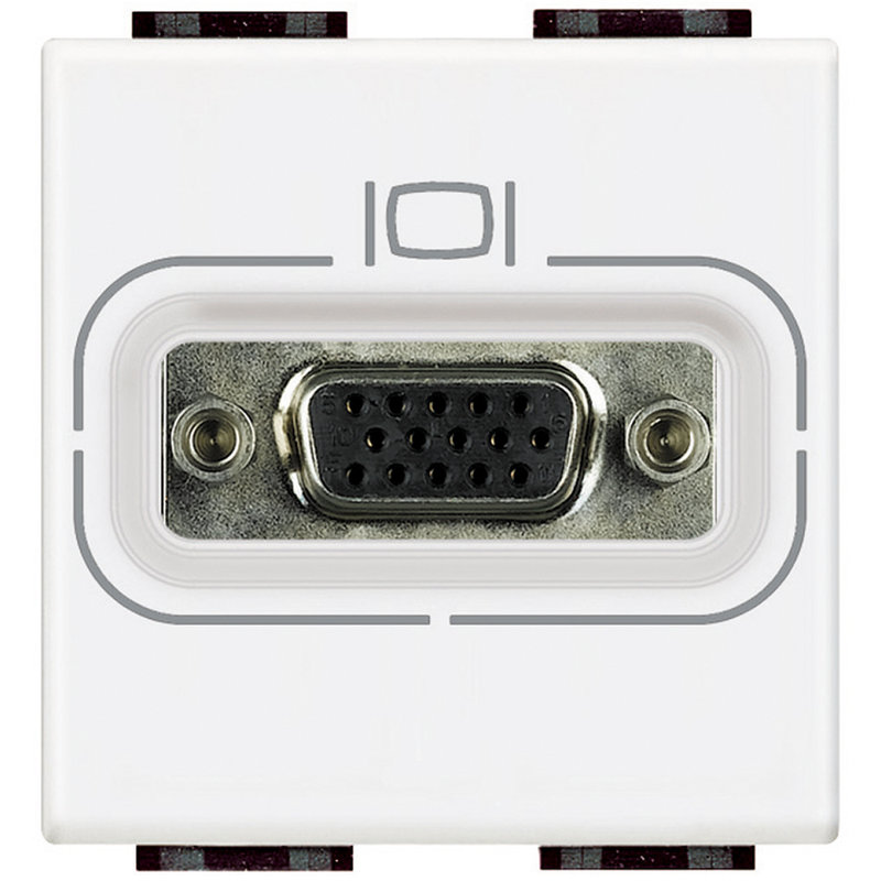 [BTI-N4282] Bticino N4282 - Connecteur HD15 femelle Livinglight à visser - Blanc - 2 modules