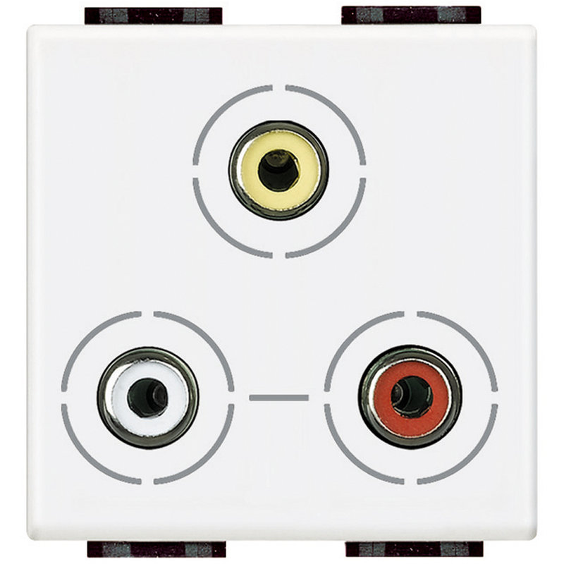 [BTI-N4283] Bticino N4283 - Connecteur 3xRCA Livinglight - Blanc - 2 modules