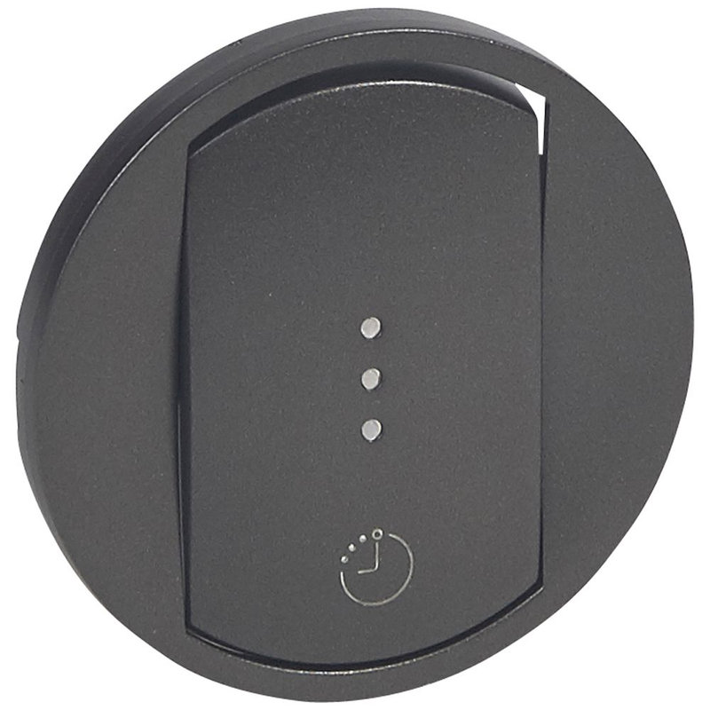 Legrand 067936 - Enjoliveur Céliane interrupteur temporisé/interrupteur et ventilation - graphite