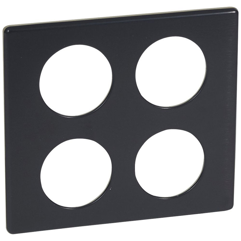 Legrand 068950 - Plaque Céliane Métal 2x2 postes - finition Carbone