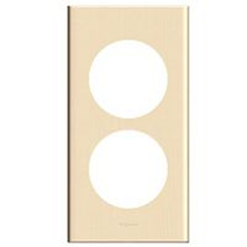 Legrand 069218 - Plaque Céliane Matières 2 postes pour rénovation entraxe 57mm - finition Erable