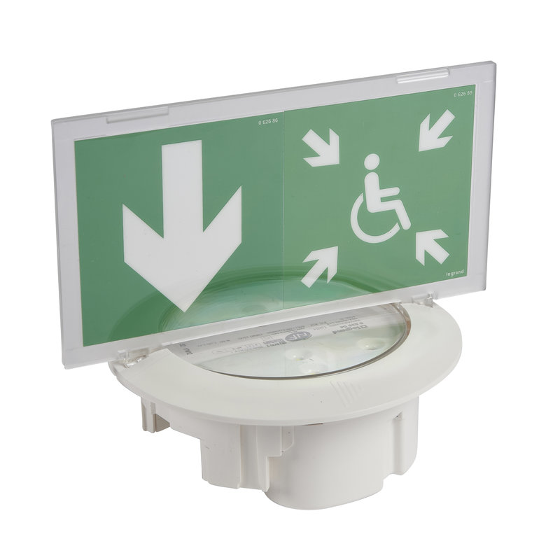 Legrand 062654 - BAES d'évacuation DBR encastré LEDs Kickspot plastique IP40 IK04 SATI Adressable