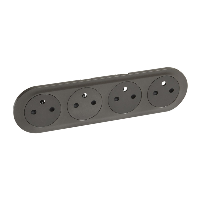 Legrand 067925 - Enjoliveur Céliane pour 4 prises 2P+T standard précâblée compacte - graphite