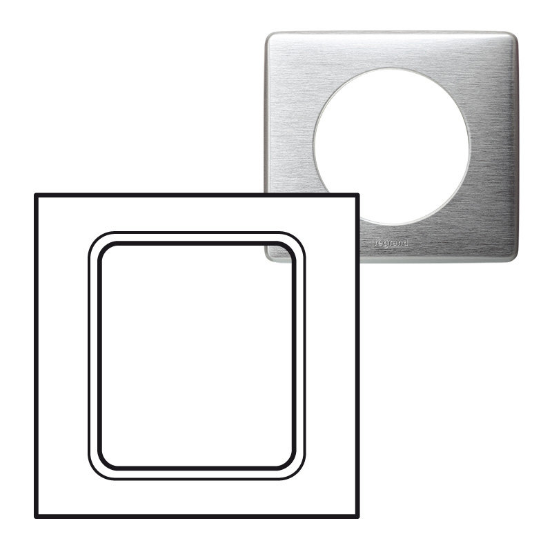 Legrand 068927 - Plaque Céliane Métal pour écrans tactiles 3,5pouces - finition Aluminium
