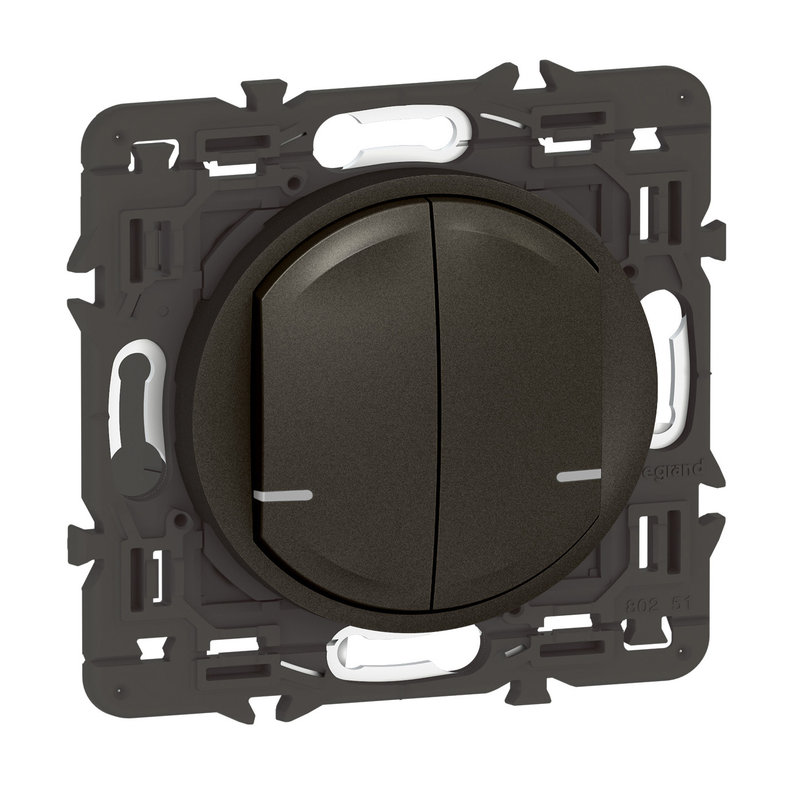 Legrand 064892A - Interrupteur double Neutre connecté Céliane with Netatmo sans plaque graphite
