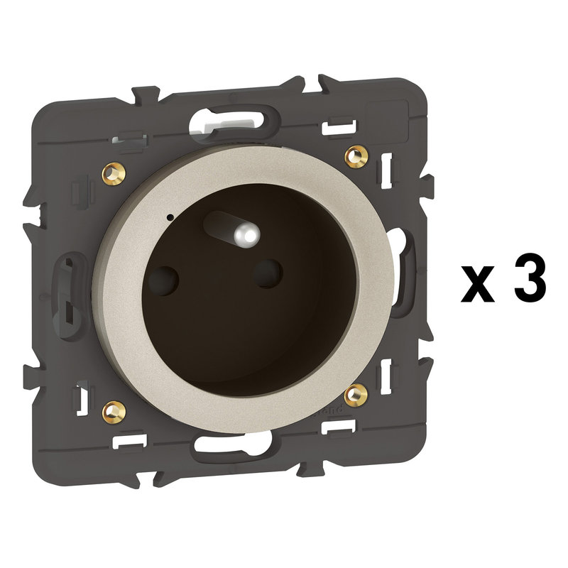Legrand 067639A - Pack 3 prises connectées Céliane with Netatmo 16A sans plaque titane