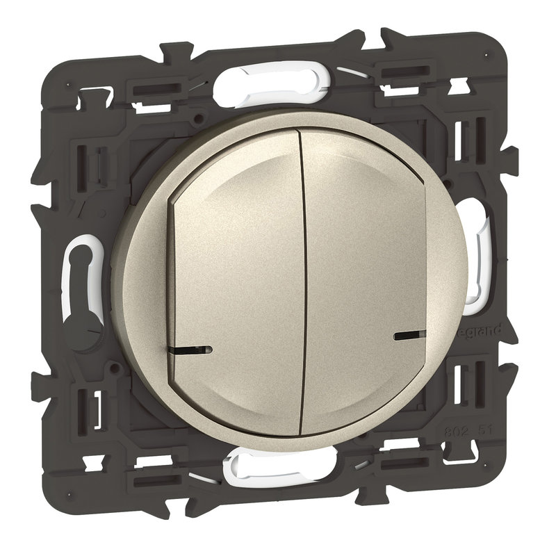 Legrand 067772A - Interrupteur double avec Neutre connecté Céliane with Netatmo sans plaque titane