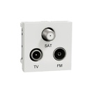 Unica - prise TV + FM + SAT - 2 mod - Blanc - méca NU345018