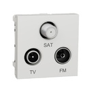 Unica - prise TV + FM + SAT - 2 mod - Blanc antimi NU345020