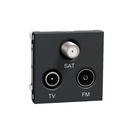 Unica - prise TV + FM + SAT - 2 mod - Anthracite - NU345054
