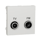 Unica - prise TV + FM - individuel - 2 mod - Blanc NU345118