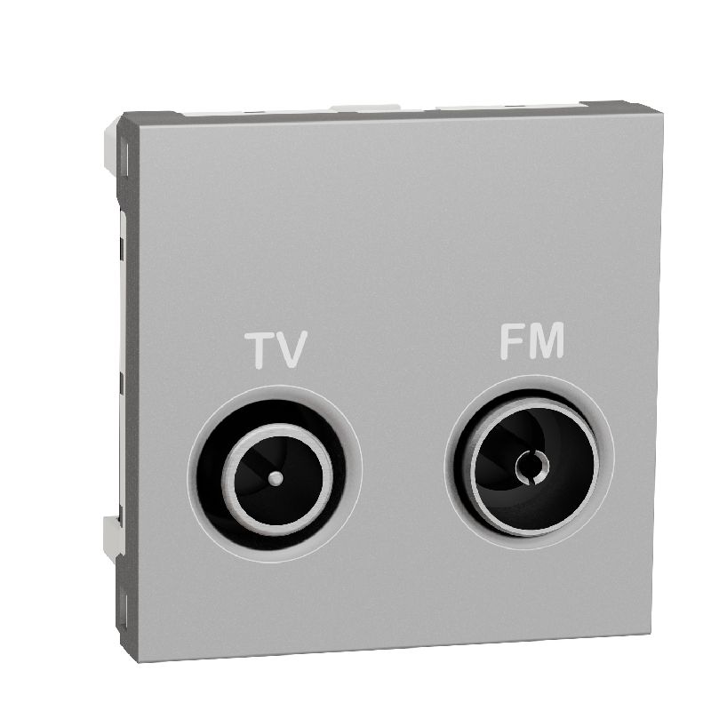Unica - prise TV + FM - individuel - 2 mod - Alu - NU345130