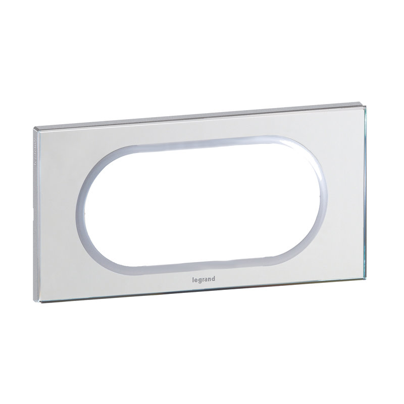 Legrand 069125 - Plaque Céliane Matières 4 à 5 modules - finition Verre Miroir