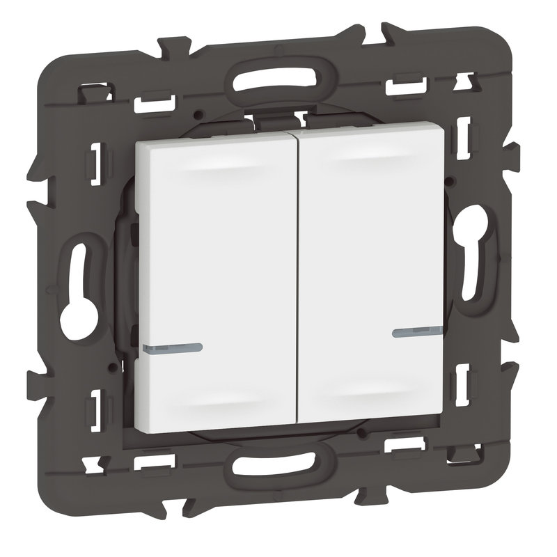Legrand 077724LA - Commande double sans fils éclairage/prise Mosaic with Netatmo sans plaque blanc