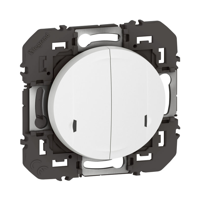 Legrand 600082A - Interrupteur double avec Neutre connecté dooxie with Netatmo sans plaque blanc