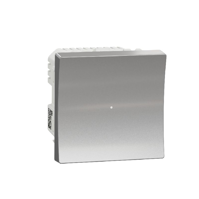 Wiser Unica - bouton poussoir - 10A - zigbee - alu NU353730W