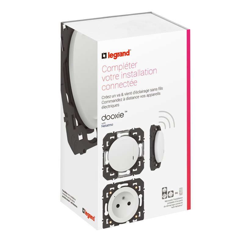Legrand 600690A - Pack extension connecté dooxie with Netatmo sans plaque blanc