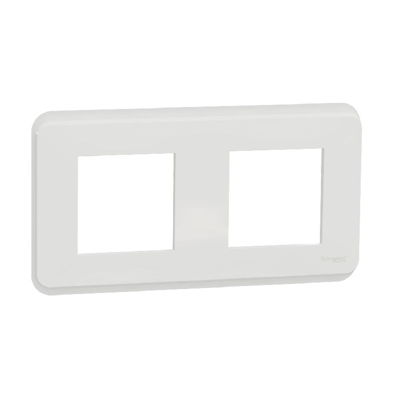 Unica Pro - plaque de finition - Blanc - 2 postes NU400418