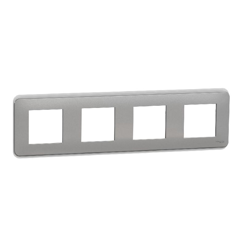 Unica Pro - plaque de finition - Alu - 4 postes NU400830