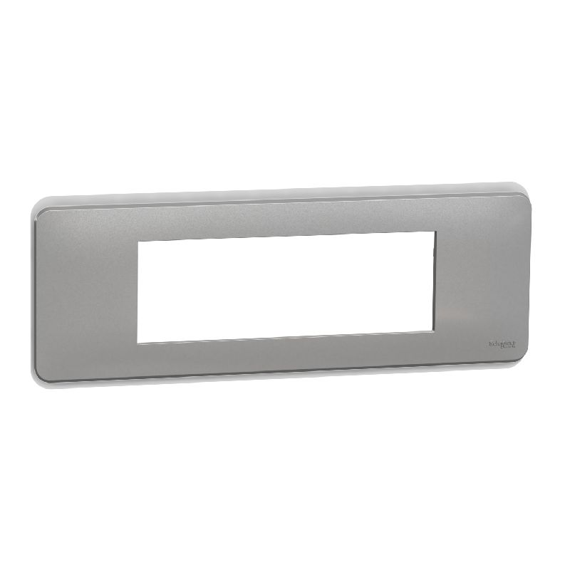 Unica Pro - plaque de finition - Alu - 6 modules NU411630