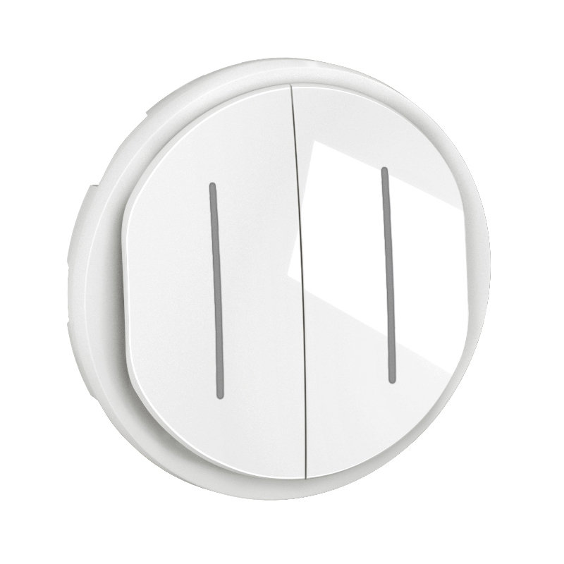 Legrand CT3027 - Enjoliveur double inter ou va-et-vient témoin Céliane - Blanc Antimicrobien