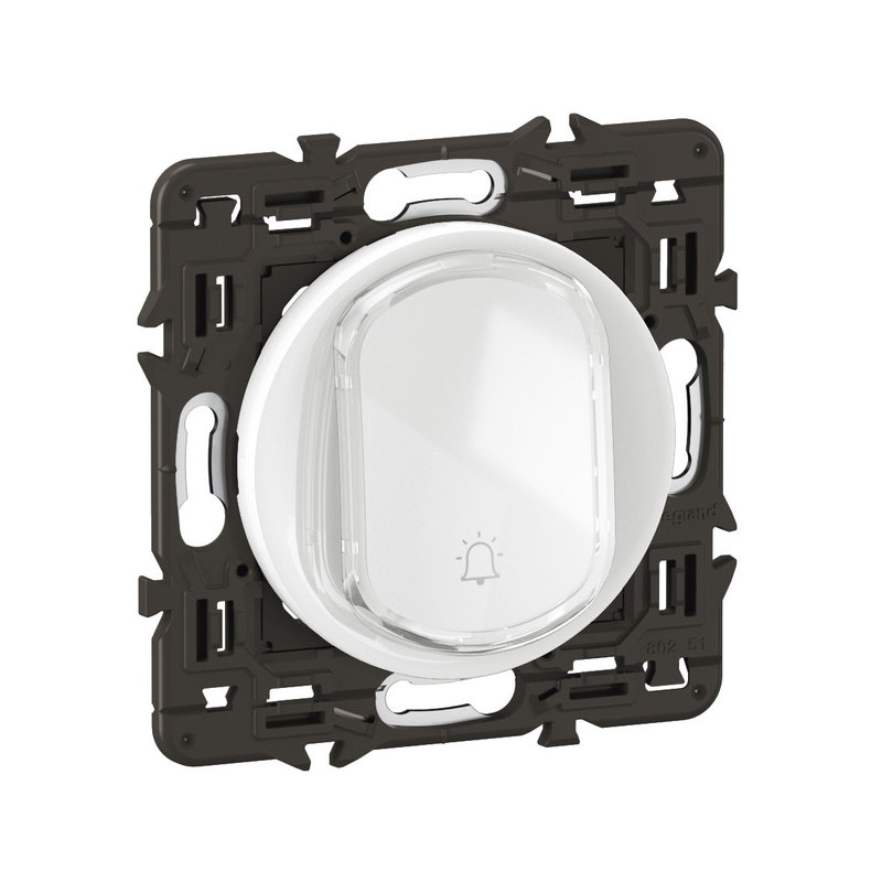 Legrand CC5031 - Poussoir inverseur Céliane avec porte-étiquette - NO+NF 6A - prémonté Blanc