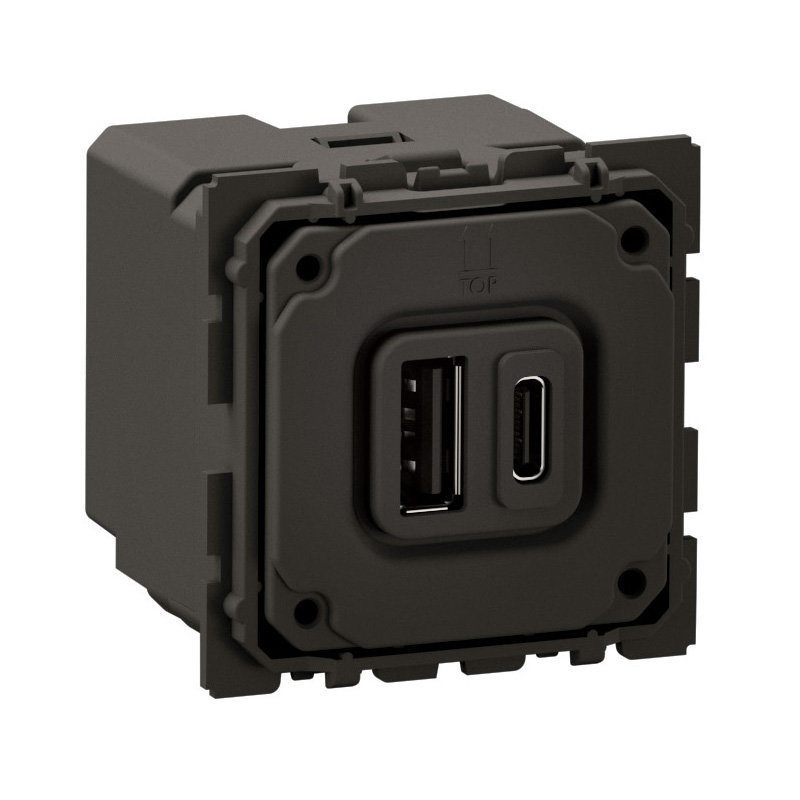 Legrand CM0153 - Prise 2USB Céliane Type-A + Type-C 20W - bornes à vis