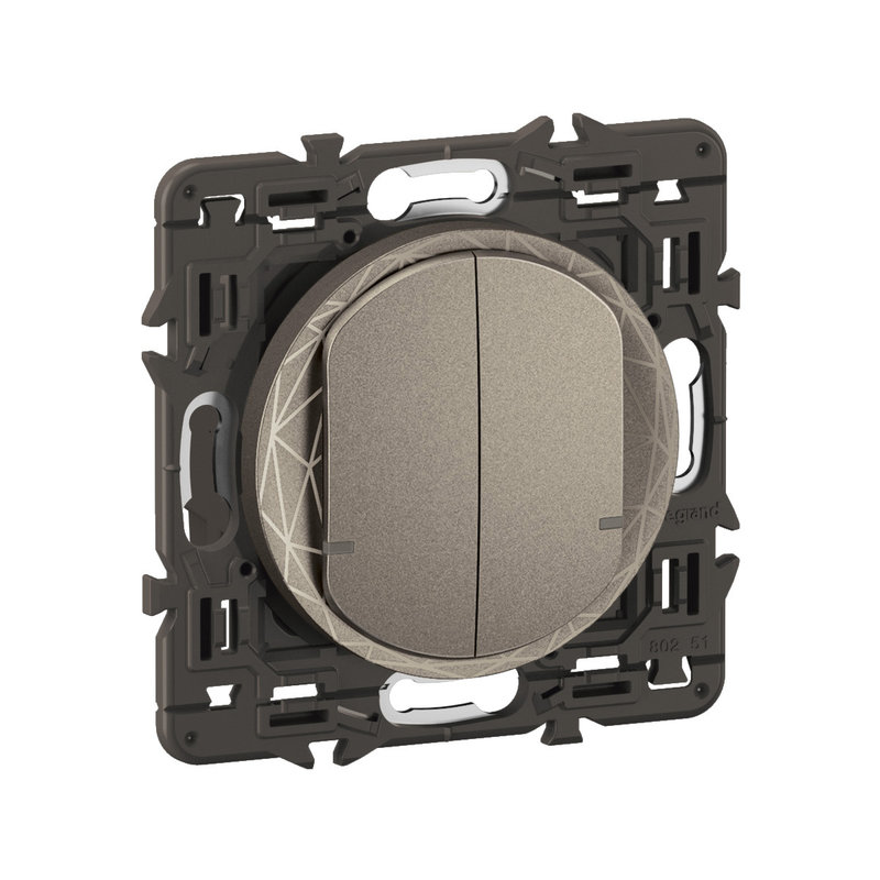 Legrand CT0416 - Interrupteur filaire double Céliane with Netatmo avec Neutre - Titanium