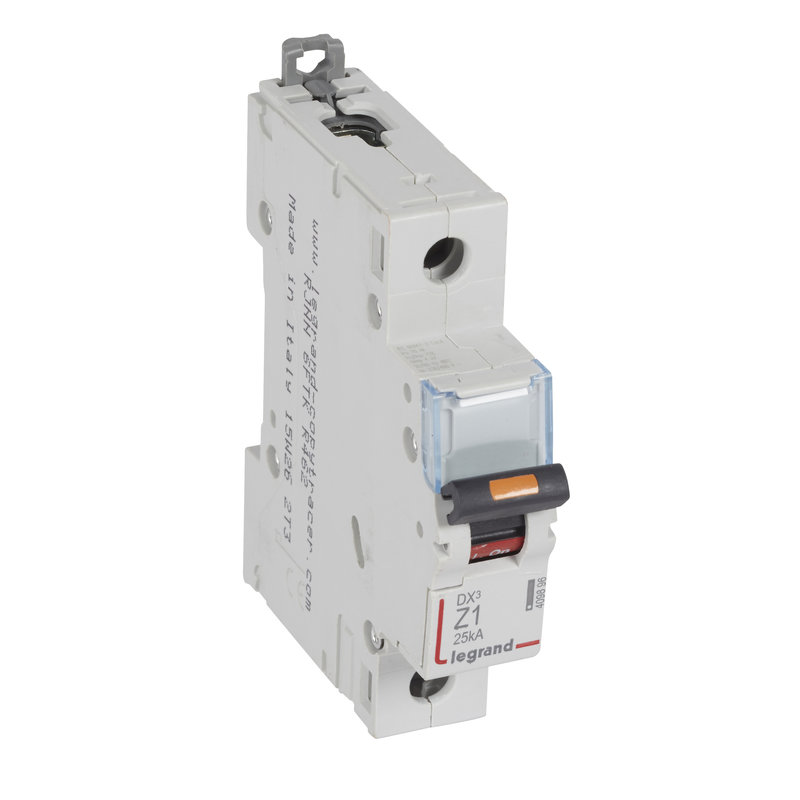Legrand 409896 - Disjoncteur DX³ 25kA arrivée haute/départ bas vis 1P 1A - courbe Z - 1 mod
