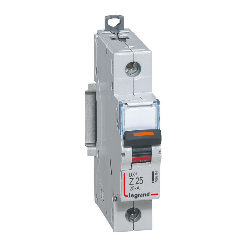 Legrand 409904 - Disjoncteur DX³ 25kA arrivée haute/départ bas à vis 25A - courbe Z - 1 module
