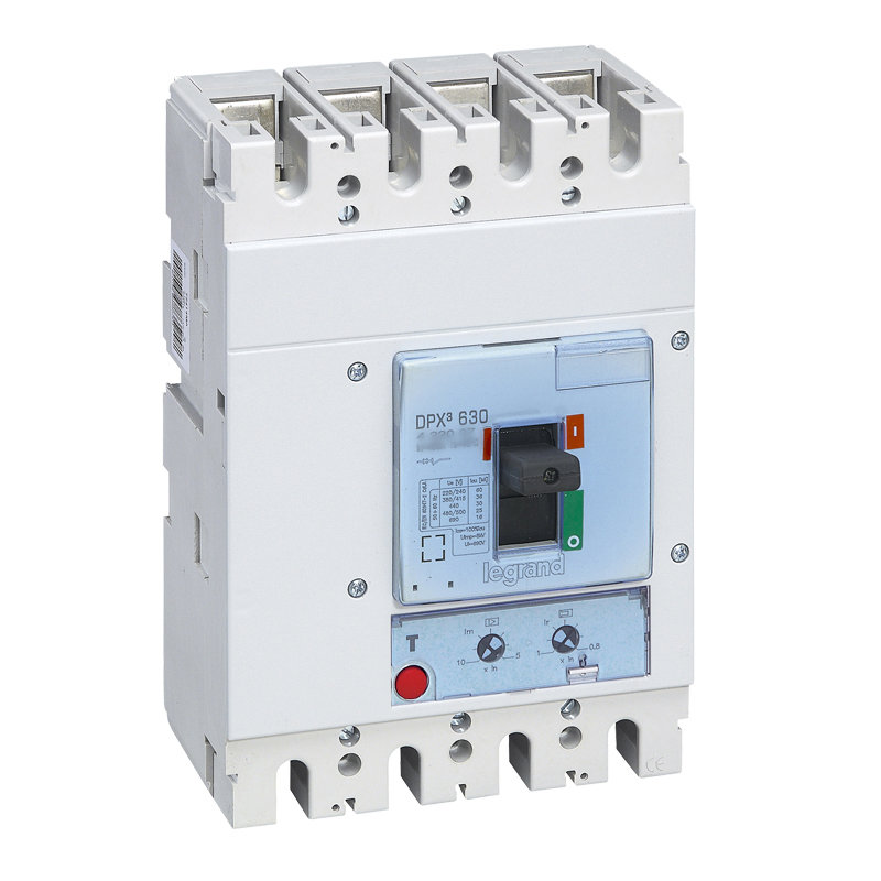 Legrand 422050 - Disjoncteur magnétothermique DPX³630 pouvoir de coupure 100kA 400V~ - 4P - 500A