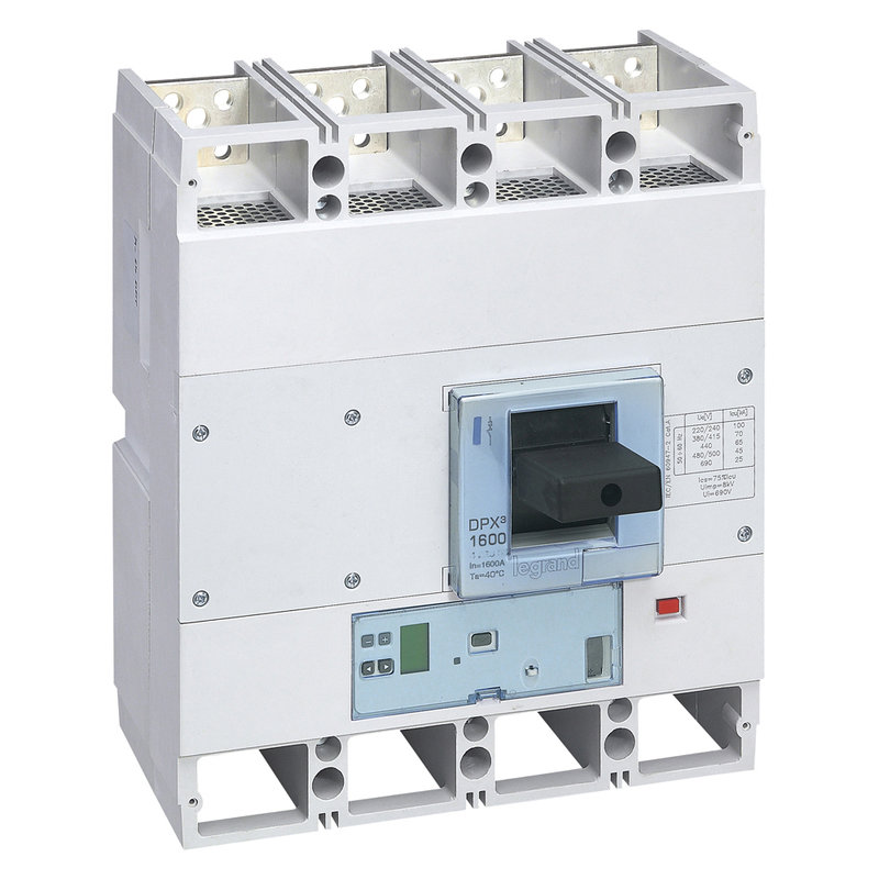Legrand 422341 - Disjoncteur électronique S2 DPX³1600 pouvoir de coupure 100kA 400V~ - 4P - 630A