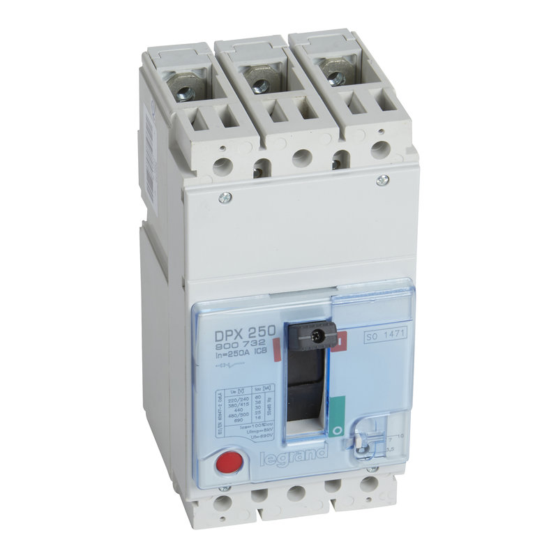 Legrand 900732 - Disjoncteur boitier moulé DPX250 pouvoir de coupure 36kA 3P 250A
