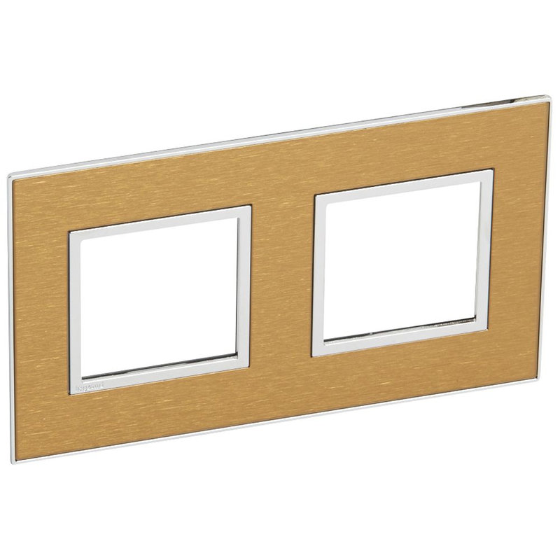 Legrand 576260 - PLAQUE DE FINITION ARTEOR 2X2 CARRE MODULE FB-SCH GOLD BRASS