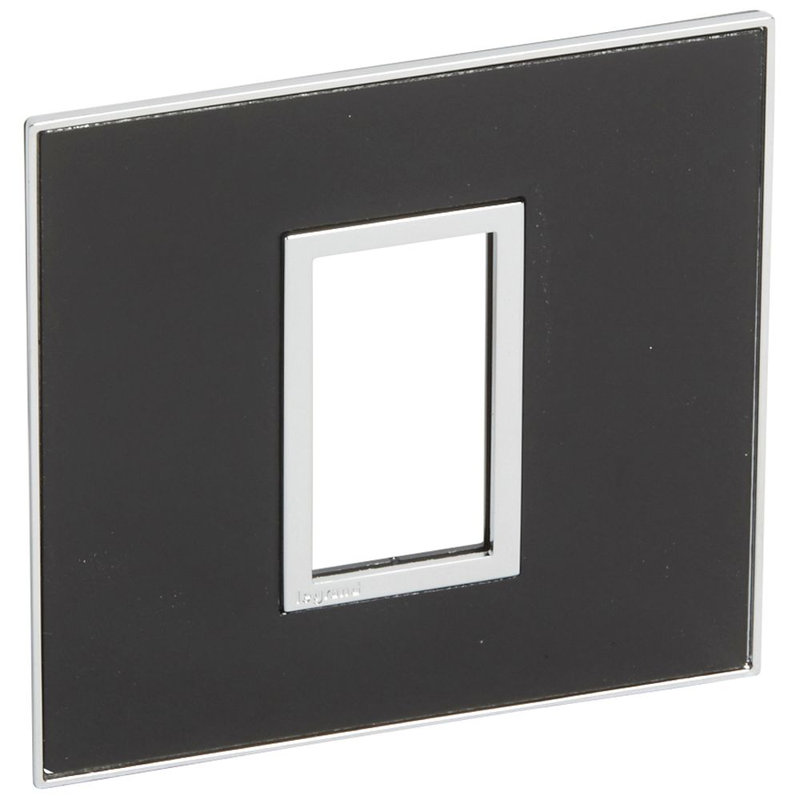 Legrand 576553 - PLAQUE DE FINITION ARTEOR 1 CARRE MODULE SCHUKO MIRROR NOIR