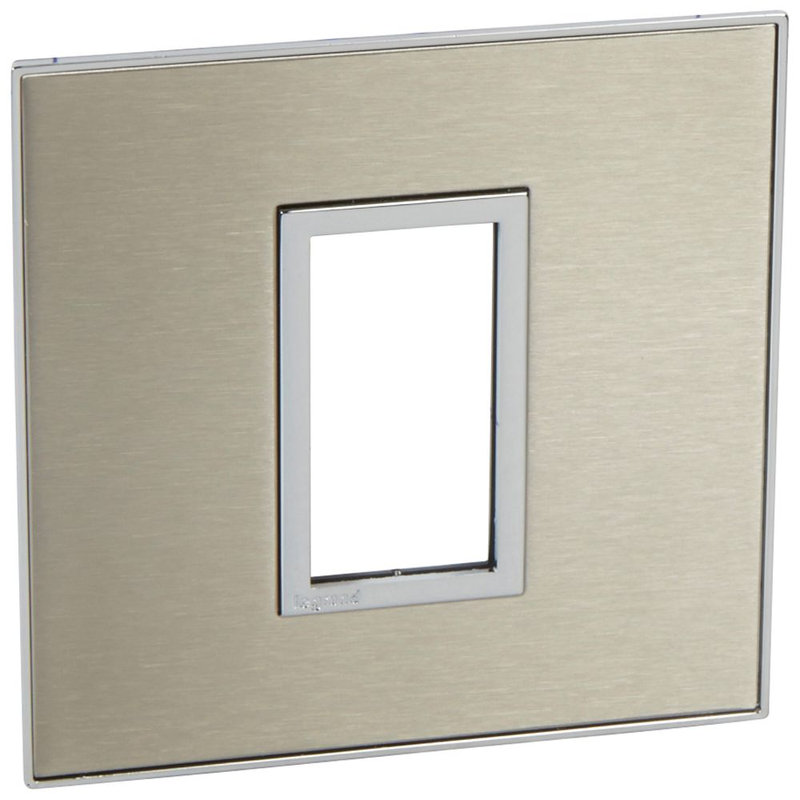 Legrand 576556 - PLAQUE DE FINITION 1 ARTEOR CARRE MOD SCHUKO STAINESS STEEL
