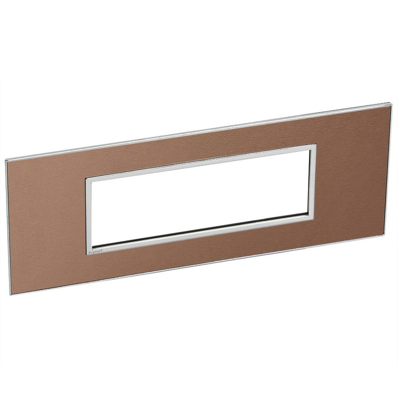 Legrand 571430 - PLAQUE DE FINITION ARTEOR 6 MODULES ARTEOR CARRE ROSE CHAMPAGNE