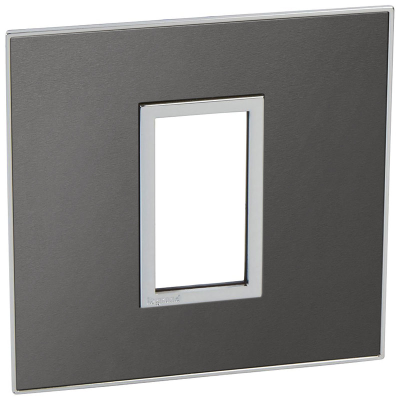 Legrand 571556 - PLAQUE DE FINITION ARTEOR 1 MODULE CARRE 1 POSTE NOIR