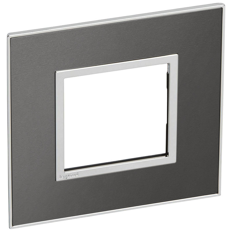 Legrand 571557 - PLAQUE DE FINITION ARTEOR 2 MODULES CARRE 1 POSTE NOIR