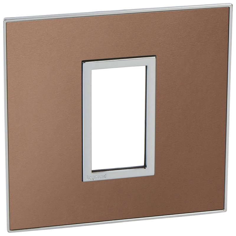 Legrand 571566 - PLAQUE DE FINITION ARTEOR 1 MODULE CARRE 1 POSTE ROSE CHAMPAGNE