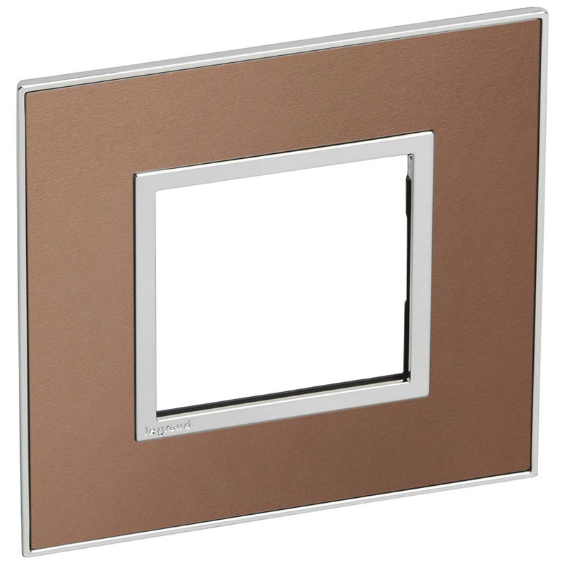 Legrand 571567 - PLAQUE DE FINITION ARTEOR 2 MODULES CARRE 1 POSTE ROSE CHAMPAGNE