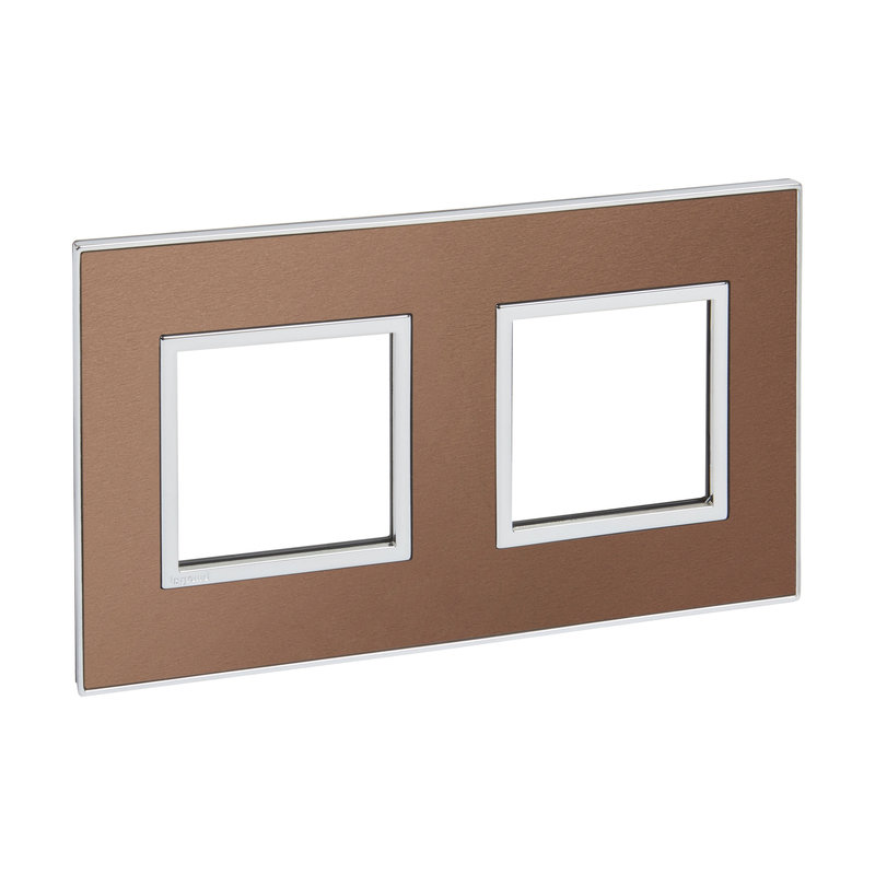 Legrand 571568 - PLAQUE DE FINITION ARTEOR 2X2 MODULES ARTEOR CARRE ROSE CHAMPAGNE
