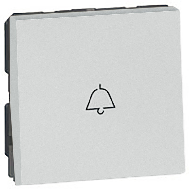 Legrand 573038 - 6A 1 WAY BELL PUSH 2 MODULES CARRE ARTEOR SOFT ALU
