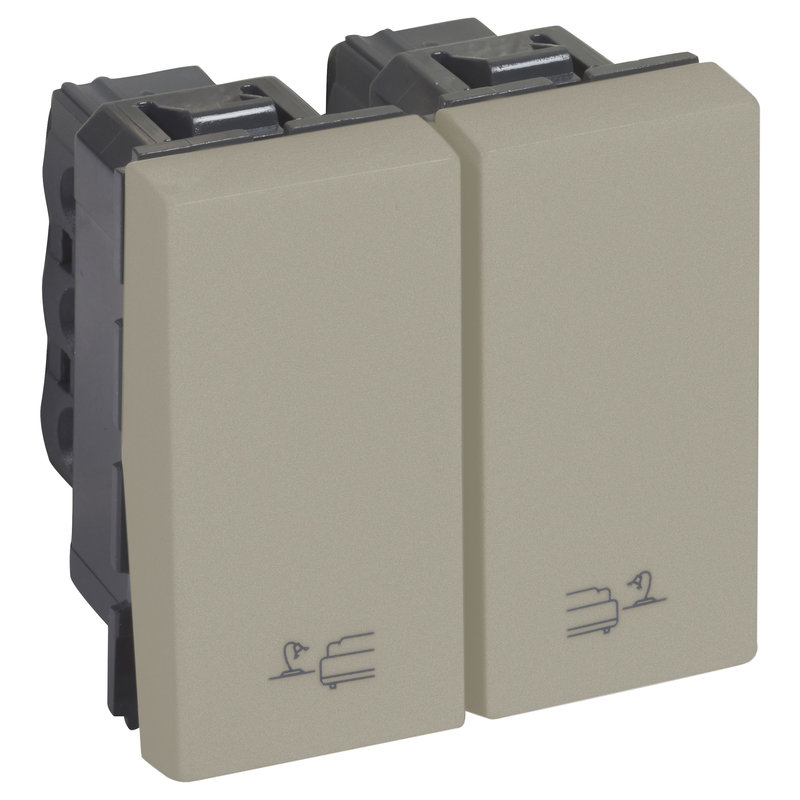 Legrand 573763 - 3 WAYS SWITCH FOR BED LIGHTS 2 MODULES WITH ICONS SQ CHAMPAGNE