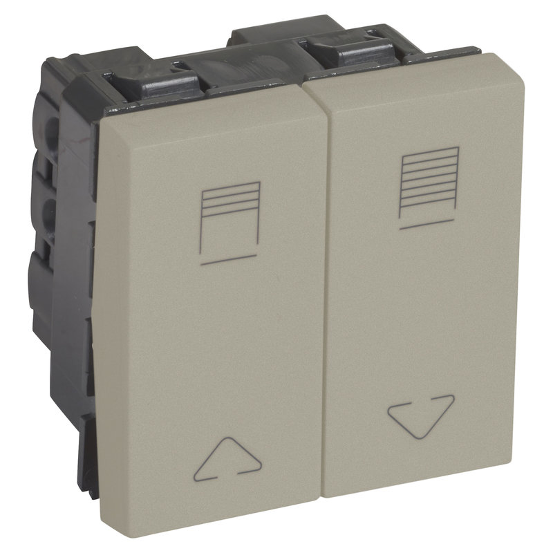 Legrand 573776 - DOUBLE SWITCH FOR ELECTRIC SHUTTER 2 MODULES WITH ICONS SQ CHAMPAGNE