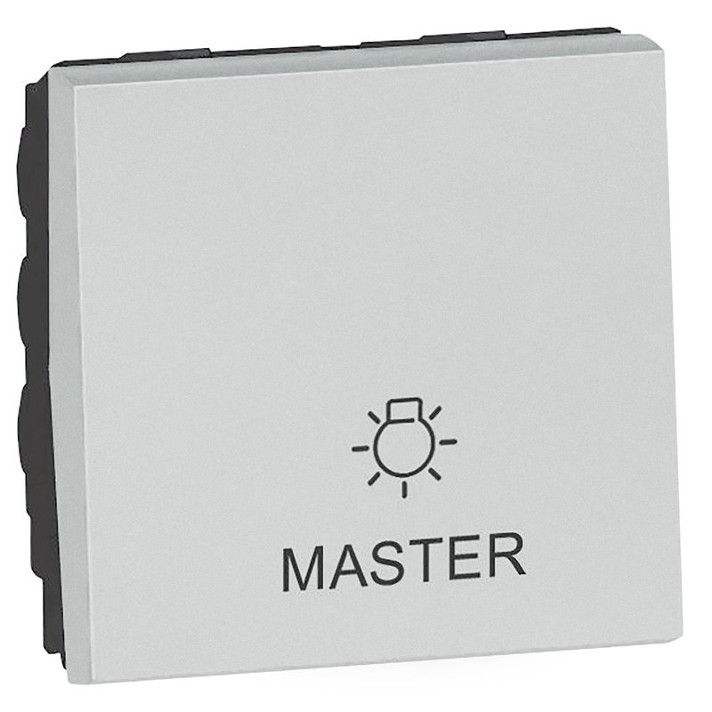 Legrand 573788 - SWITCH ON/OFF ALL LIGHTS MASTER 2 MODULES WITH ICONS SQ ARTEOR SOFT ALU.